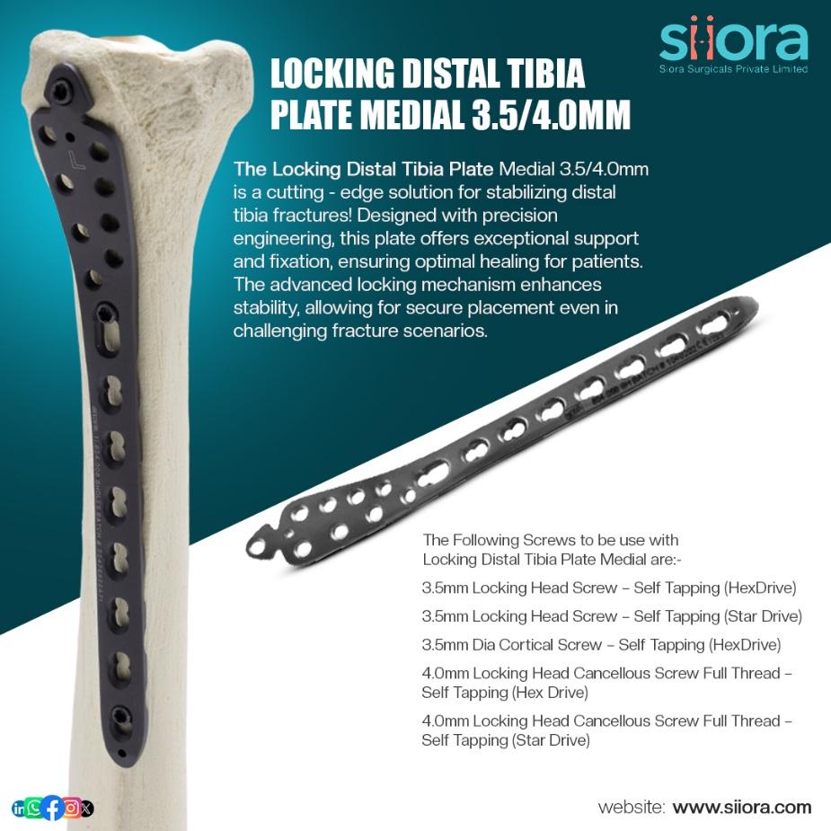 siorasurgicals's tweet image. Engineered for stability and anatomical precision, Siora’s Locking Distal Tibia Plate Medial 3.5/4.0mm is ideal for distal tibial fracture fixation.
siiora.com/product/lockin…
#DistalTibiaPlate #MedialTibiaPlate #LockingTibiaPlate #TibiaFractureFixation #SioraSurgicals