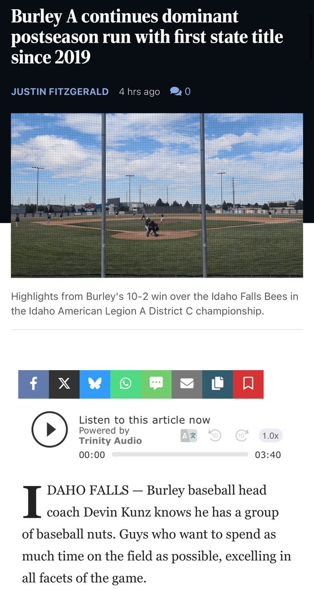 💚⚾ Burley Green Sox - State Champions! ⚾💚

The boys did it AGAIN this weekend! Dominating the PF Prairie Cardinals 16-0 to claim the State Title! 🏆

Next up: The Legion A Regional Tournament hosted right here in Burley, starting August 7th! Let’s keep the momentum rolling!