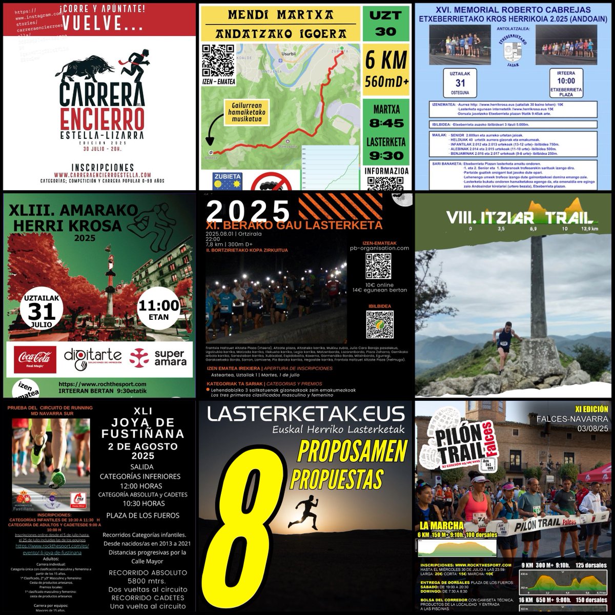 8️⃣🏃♀️🅿🆁🅾🅿🅾🆂🅰🅼🅴🅽 astebururako!💪
8️⃣🏃🅿🆁🅾🅿🆄🅴🆂🆃🅰🆂 para el finde!💪
👉 lasterketak.eus/eu/ 

#lasterketak
#mendilasterketak
#kros
#euskalherria
#korrika
#trail
#trailrunning
#run
#running
#cross
#basquecountry
#runningcommunity
#runningterritory