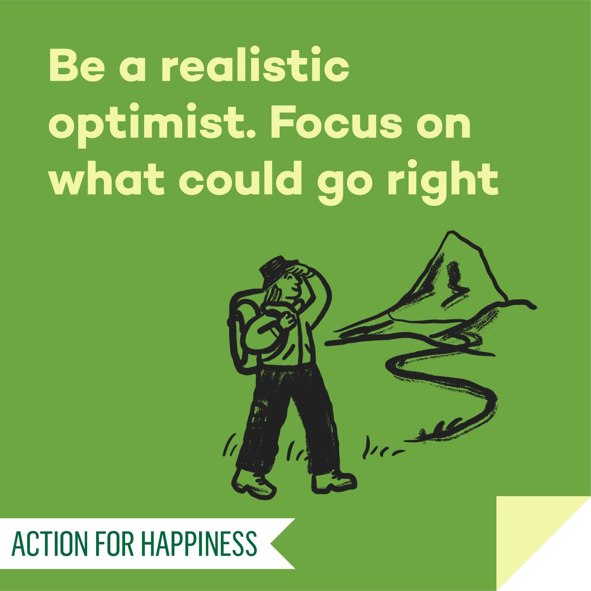 Jump Back Up July - Day 29: Be a realistic optimist. Focus on what could go right actionforhappiness.org/jump-back-up-j… #JumpBackUpJuly