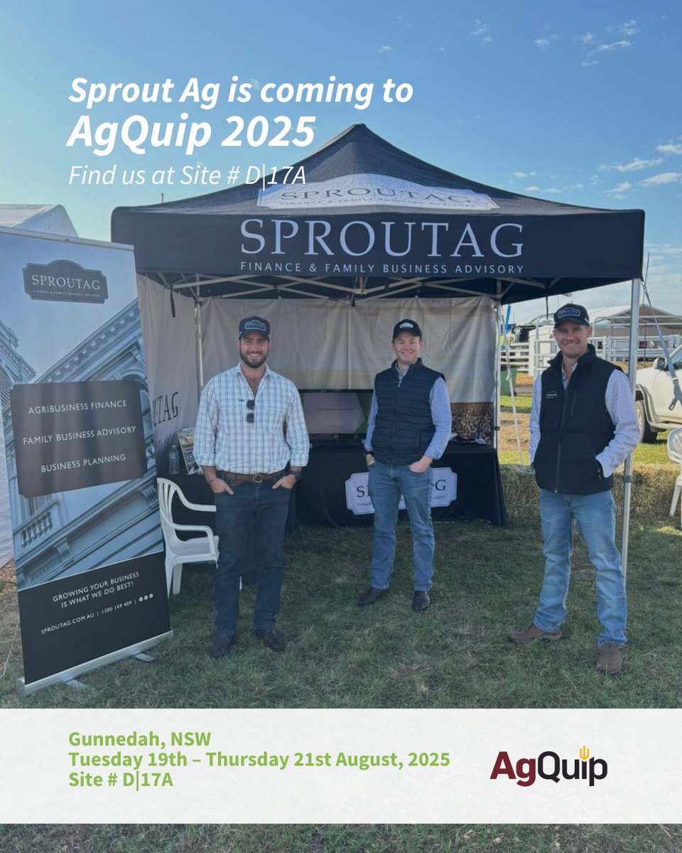 We’re heading back to AgQuip Field Days! 🚜🌾

Come say hello to the Sprout Ag team on August 19–20 at Site D|17A.

We’d love to see you!