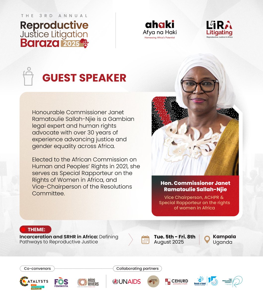 With an illustrious career spanning legal reform, gender justice, and institutional leadership, Commissioner Sallah-Njie’s work exemplifies the intersection of law and human rights in Africa. Her contributions to regional legal frameworks and advocacy for women’s rights offer