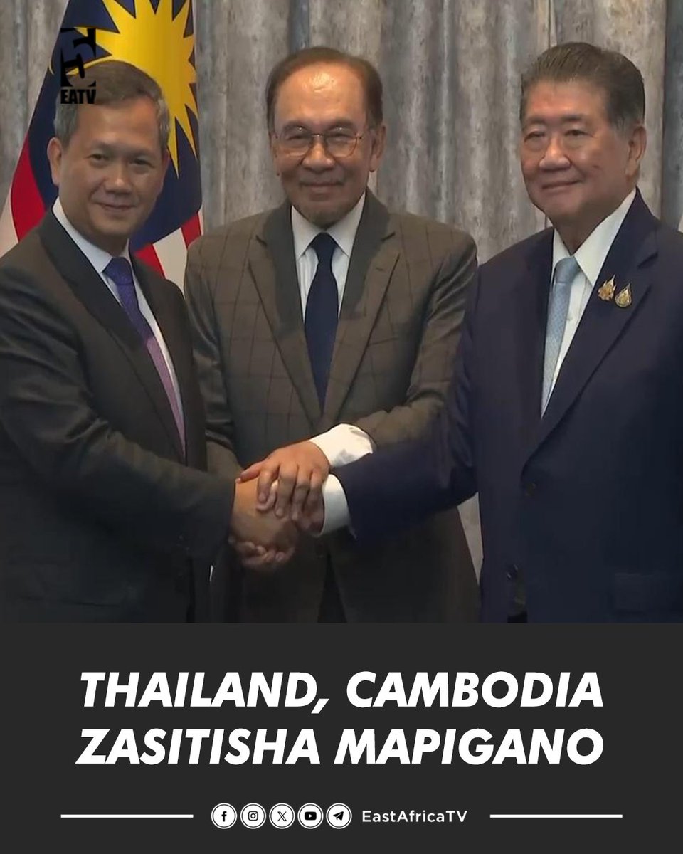 #UPDATES Thailand na Cambodia zimekubaliana kusitisha mapigano bila masharti kuanzia usiku wa manane wa jana Jumatatu kufuatia mazungumzo yaliyofanyika nchini Malaysia.

Waziri Mkuu wa Malaysia Anwar Ibrahim ametangaza hatua hiyo huku nchi hiyo kwa sasa ikiongoza Jumuiya ya