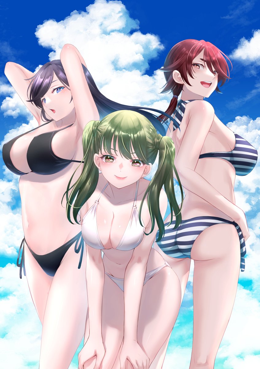 「「女神のカフェテラス」20巻表紙。 舞乙、莉々歌、零の休日」|瀬尾公治のイラスト