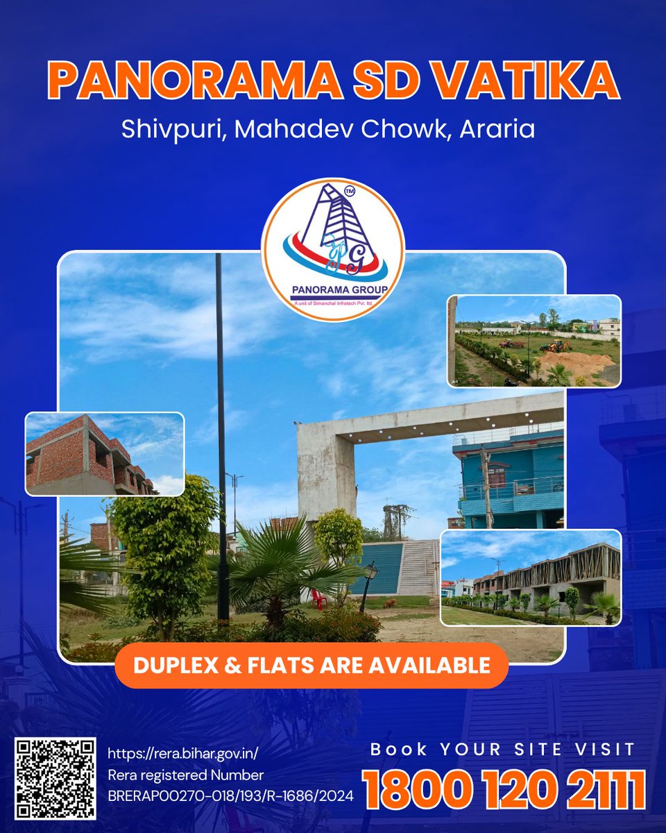 groupofpanorama's tweet photo. 🏡 Panorama SD Vatika – Araria
अब प्लॉट खरीदना हुआ आसान और सुरक्षित!
✅ Prime Location
✅ RERA Registered
✅ Affordable Price
📞 बुकिंग शुरू – 7520090710
🌐 https://t.co/l2hY8iUO3k
#PanoramaSDVatika #ArariaRealEstate #BuyPlots #PanoramaGroup #RERARegistered https://t.co/W1o0UFtJYA