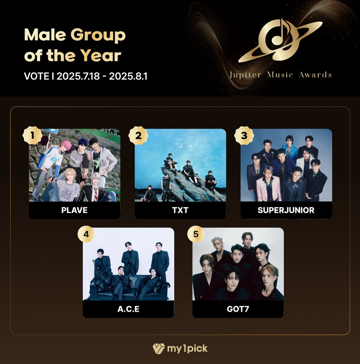 λ§μ΄μν½ (@twt_my1pick) on Twitter photo #my1pick X #JMA
Jupiter Music Awards μμ ν¬ν D-3 π₯
<Male Group of the Year>
β
λ§μ΄μν½ νμ¬ μμ
π₯ #νλ μ΄λΈ π₯ #ν¬λͺ¨λ‘μ°λ°μ΄ν¬κ²λπ₯ #μνΌμ£Όλμ΄ β£ #μμ΄μ€ β€ #κ°μΈλΈ
π 2025. 07. 18 - 08. 01 (KST)
π fsn-app.my1pick.com/app/link/themeβ¦
--------------------------------------------- #my1pick X #JMA
Jupiter Music Awards μμ ν¬ν D-3 π₯
<Male Group of the Year>
β
λ§μ΄μν½ νμ¬ μμ
π₯ #νλ μ΄λΈ π₯ #ν¬λͺ¨λ‘μ°λ°μ΄ν¬κ²λπ₯ #μνΌμ£Όλμ΄ β£ #μμ΄μ€ β€ #κ°μΈλΈ
π 2025. 07. 18 - 08. 01 (KST)
π fsn-app.my1pick.com/app/link/themeβ¦
---------------------------------------------