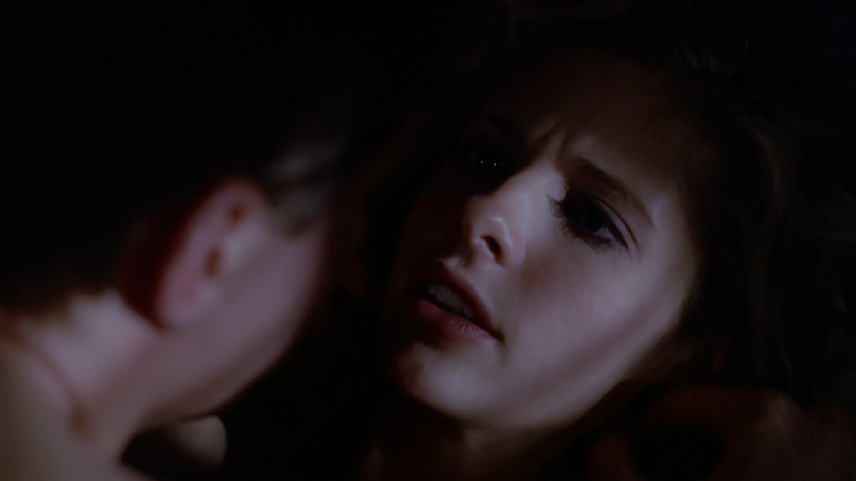 loved how scene was lit; almost making the blonde hair seem more black or brown, matching faith's actual hair color. because in this moment, she could not escape the fact that, though she may have her body, she is not buffy