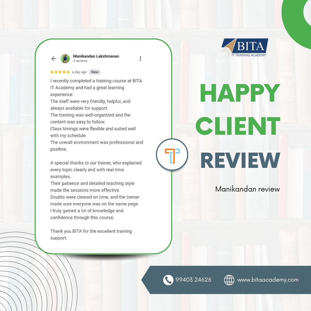 Bitaaacademy's tweet image. ☑ Discover what our clients say about BITA’s Tosca Certification Training! From expert guidance to hands-on learning, real-time projects, and career-boosting support.

📞9566004626

🌐bitaacademy.com/course/tosca-t…

#AutomationTesting #TestAutomationTools #BITAITTrainingAcademy