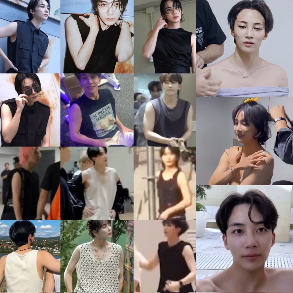 jeonghannisms's tweet image. i love the occasional annual reminders we get that jeonghan has shoulders.