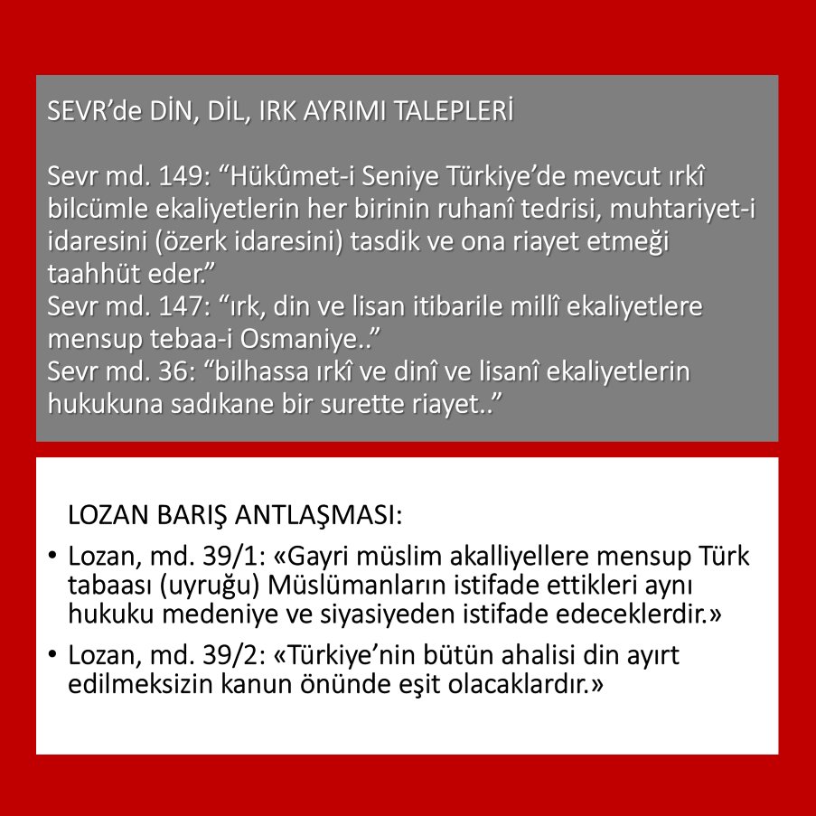 SEVR-LOZAN ARASINDAKİ DÖRT TEMEL FARK - 1

"Terörsüz Türkiye" sürecinde ABD Büyükelçisi Osmanlı millet sistemini övse de müttefik devletler bu sistemi asla yeterli görmedi; ısrarla ırk ve dil ayrımı da istedi ki asla kabul edilmedi!

Lozan'da Türkiye, sadece gayrimüslim