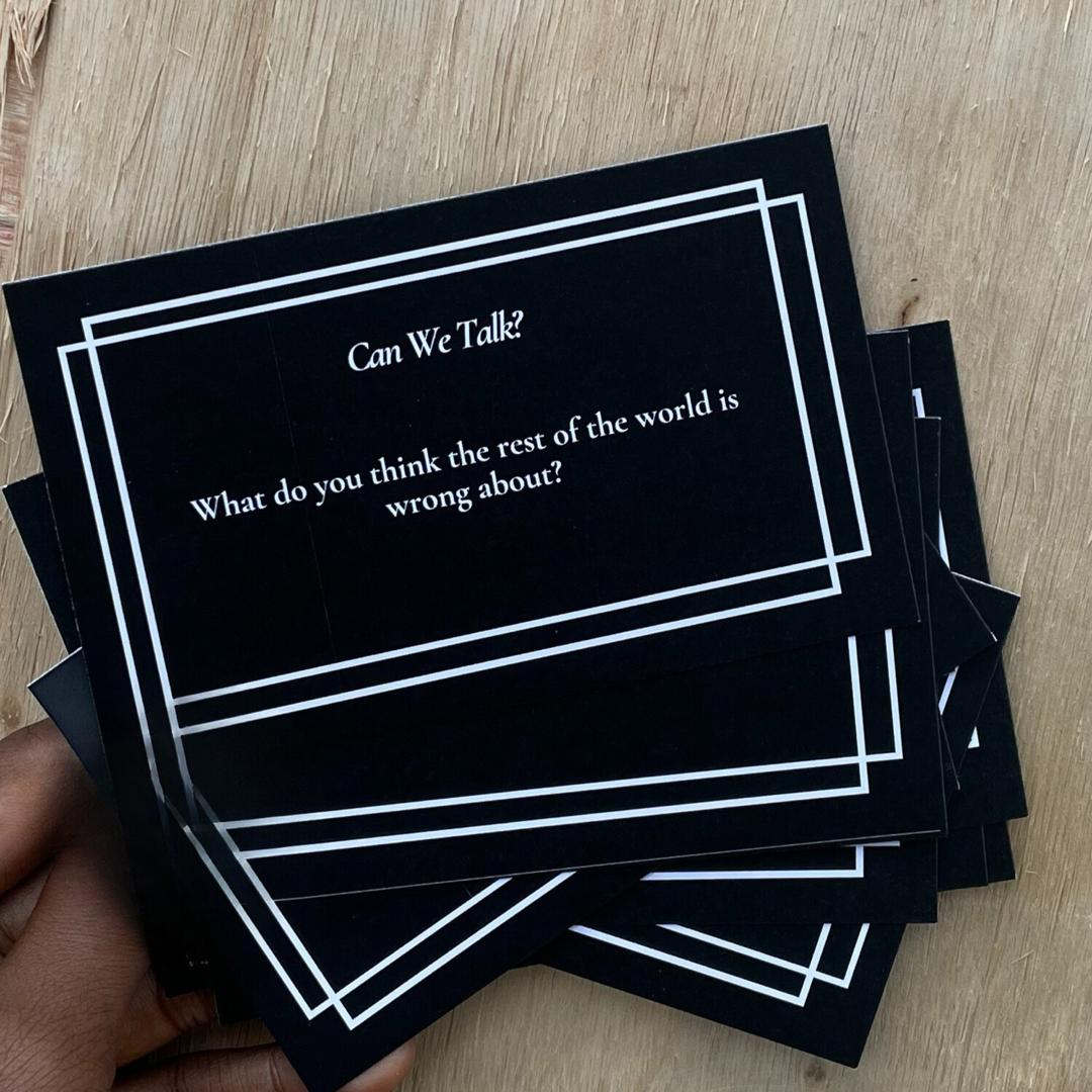 Can't decide on what edition to buy?

Go all in with The Black Box, our ultimate collection.

With more than 150 conversation starters, a combination of conversation cards from other editions, makes it perfect for any conversation.

Shop via: canwetalk256.com