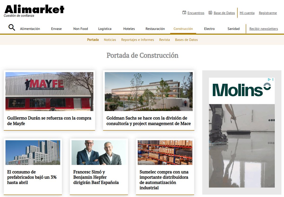 Buenos días! Abrimos la web de Alimarket #Construccion este martes con Guillermo Durán, #distribuidora mallorquina de todo tipo de #materiales de construcción, que se refuerza con la #compra de Maquinaria y Ferretería (#Mayfe).

👉 alimarket.es/construccion