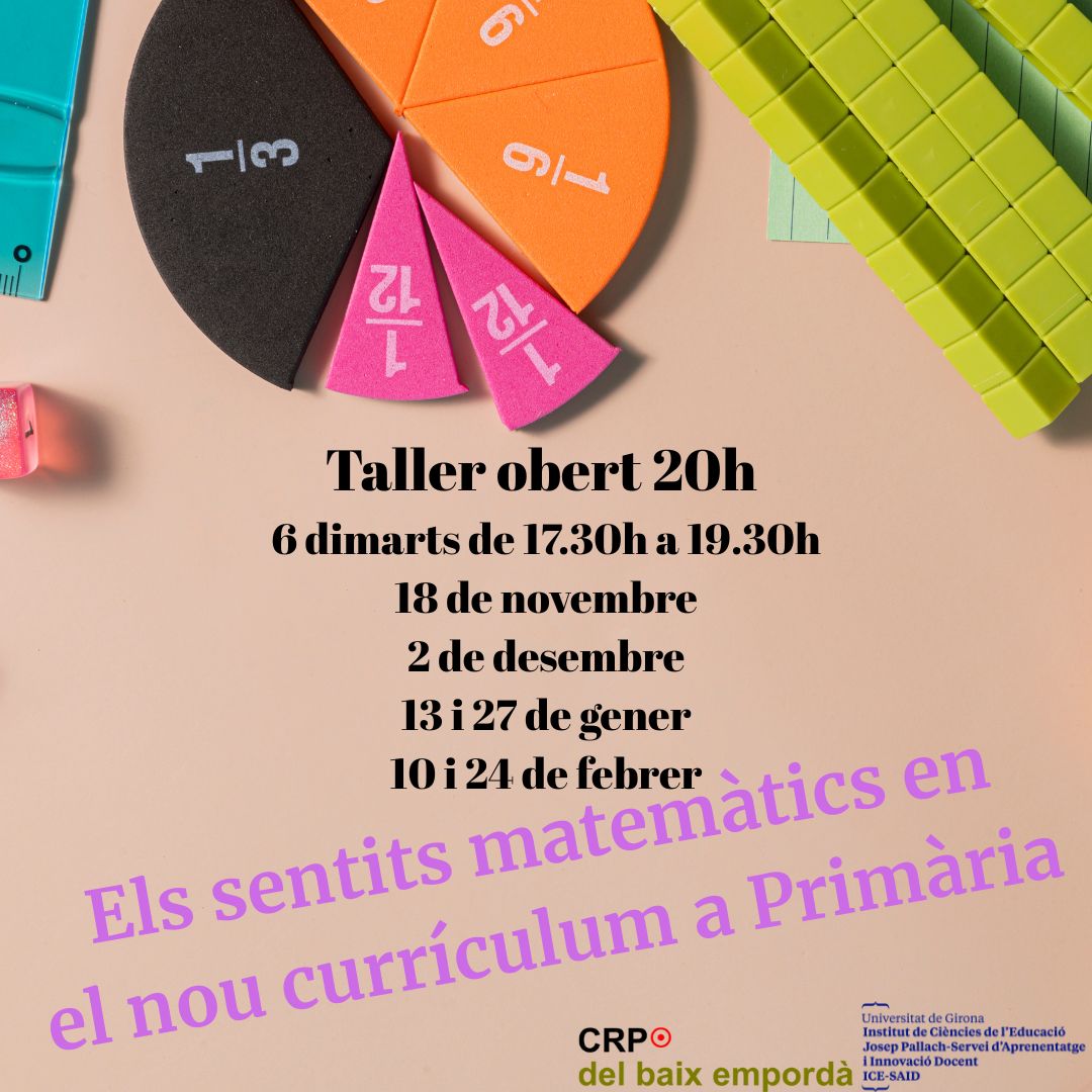 Servei Educatiu del Baix Empordà (@sebaixemporda) on Twitter photo 📢Taller obert Els sentits matemàtics en el nou currículum a Primària a càrrec de formadores de l'<a href="/iceudg/">ICE Josep Pallach-SAID</a> on s'aprofundirà en els sis sentits matemàtics del nou currículum. Inscripcions a partir del 5 de setembre. @seixarxes Més informació a 👇serveiseducatius.xtec.cat/baixemporda/ge… 📢Taller obert Els sentits matemàtics en el nou currículum a Primària a càrrec de formadores de l'<a href="/iceudg/">ICE Josep Pallach-SAID</a> on s'aprofundirà en els sis sentits matemàtics del nou currículum. Inscripcions a partir del 5 de setembre. @seixarxes Més informació a 👇serveiseducatius.xtec.cat/baixemporda/ge…