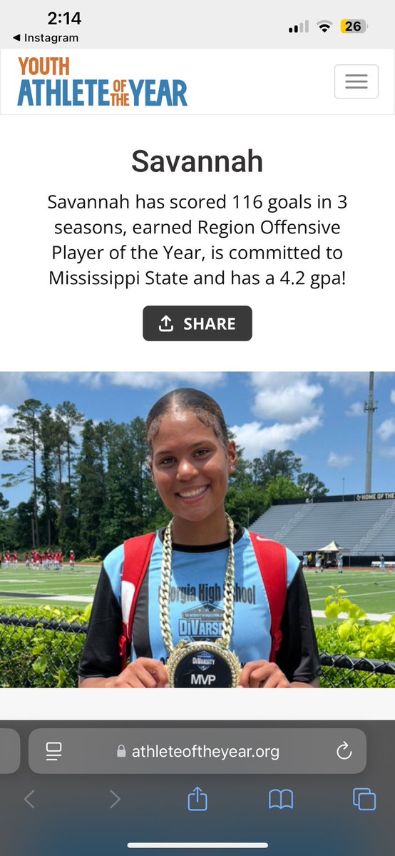 Feel free to support my little sister… one of the hardest workers out! #Cway 

athleteoftheyear.org/2025/savannah-…