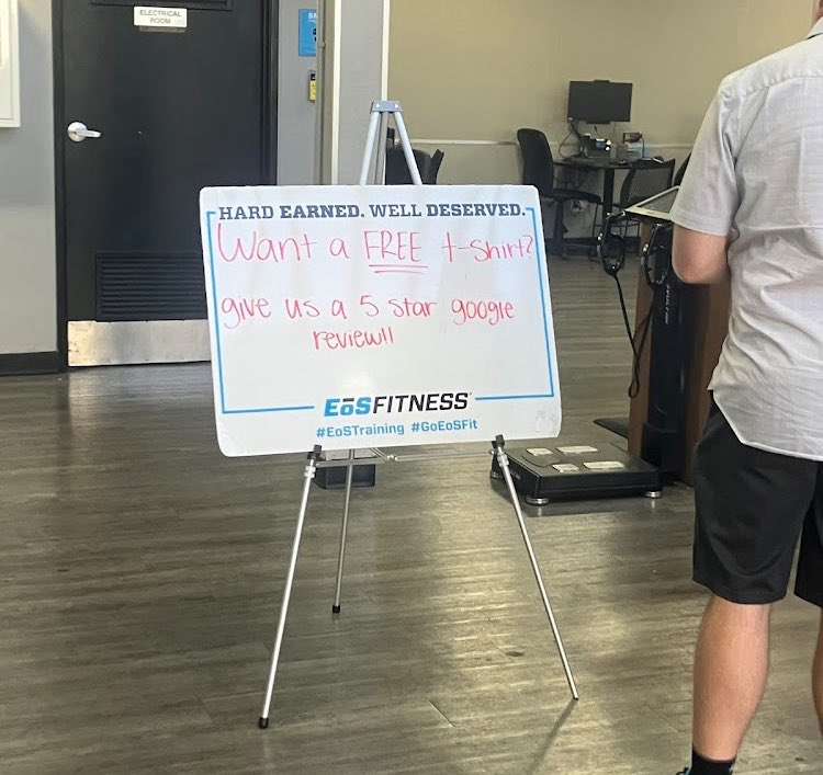 <a href="/GoEOSfit/">EōS Fitness</a> lovely San Diego’s response to people leaving reviews expressing concern about the cleanliness and safety of the gym, bury the honest reviews with bribes 5-star ones. Extremely disappointing to see such a lack of accountability, no more EOS for me