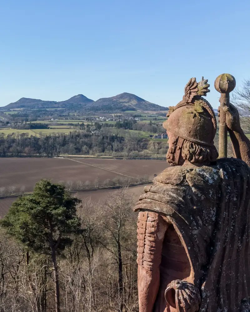 William Wallace statue overlooking the Eildon Hills. Pic: Fraser Marriott.