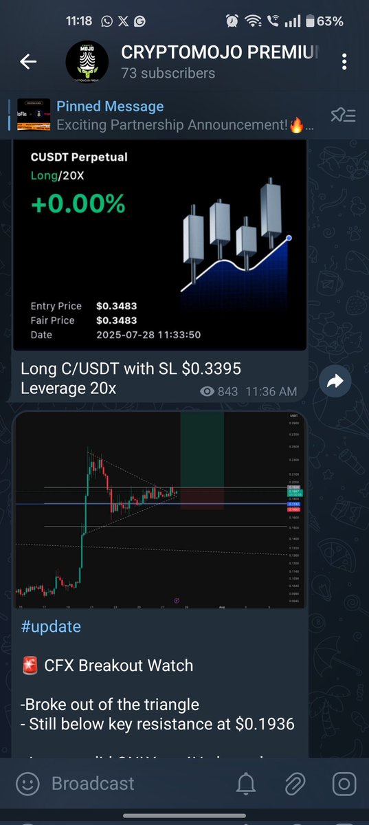 CRYPTOMOJO_TA's tweet photo. #PREMIUMSIGNAL
All targets for $C and $CFX have been completed.
We captured a 40% and 50% move.
Join our premium now ๐
https://t.co/DI7SsgoPjM
#Altseason2025 https://t.co/7VI1rwF0ih