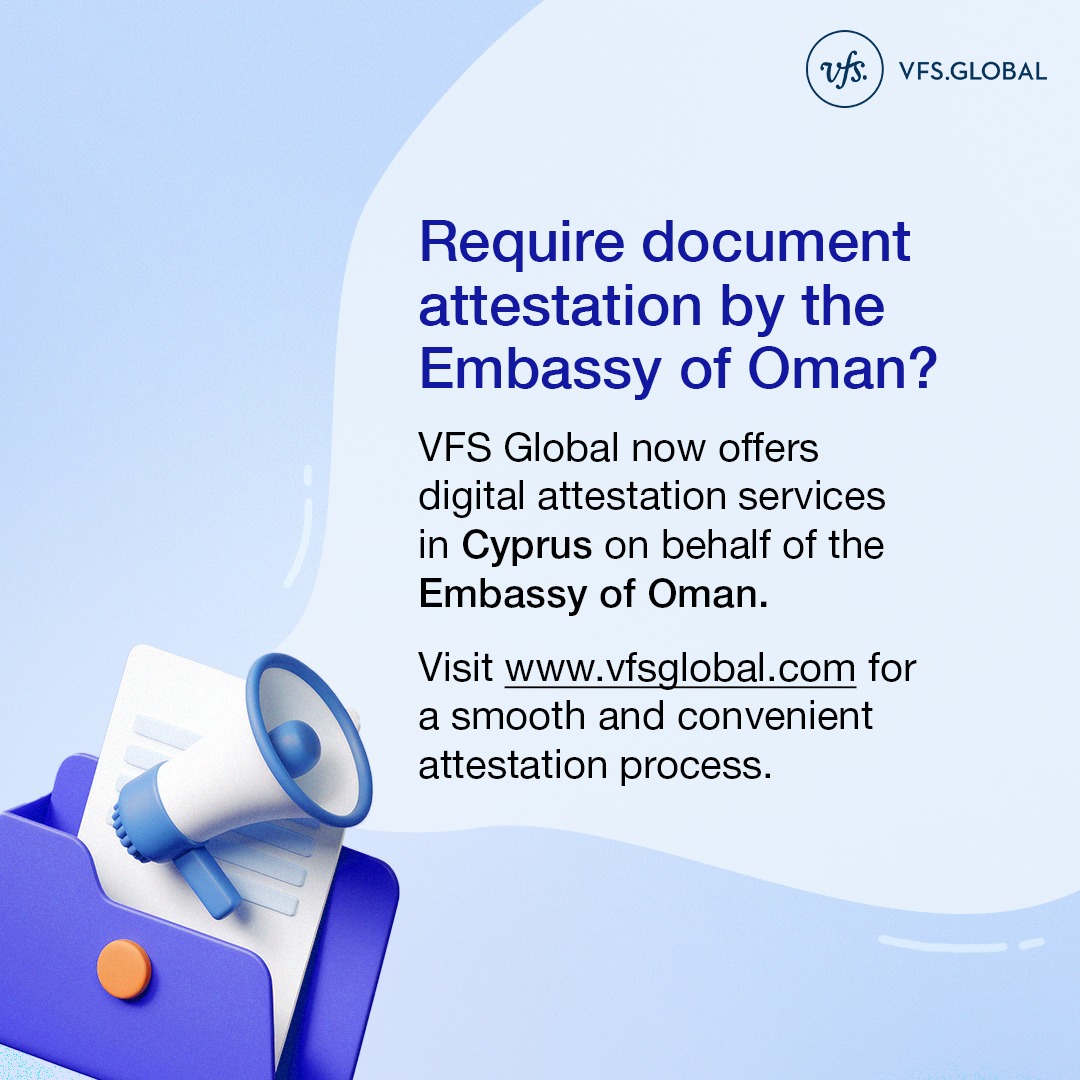 VFSGlobal's tweet image. Residents of Cyprus and Italy can now opt for our digital attestation service for their documents and experience a seamless online attestation process.
For more information, please visit: brnw.ch/21wUpzt
#AttestationService