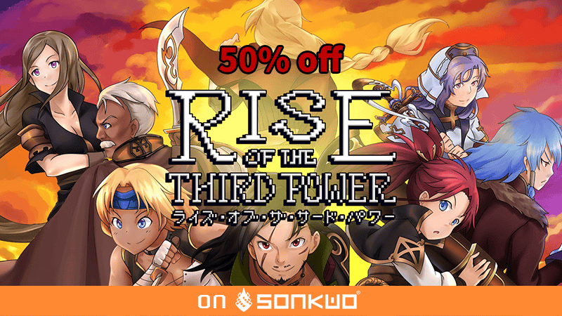Rise of the Third Power, 50% off at #Sonkwo
sonkwo.hk/sku/23228
It is a retro-themed, console-style roleplaying game, loosely based on Europe in the late 1930's. The story takes place in the land of Rin during the height of the Age of Sail.