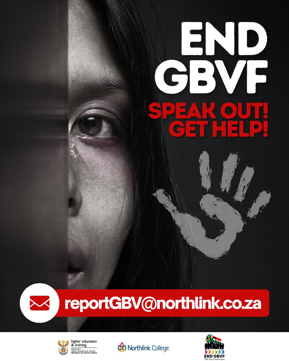 If you or someone you know is affected by GBV, don’t stay silent. 💬

📩 reportGBV@northlink.co.za

We are here. We are listening. 

#NorthlinkAgainstGBVF #BreakTheSilence #100DaysChallenge #NorthlinkForChange #EndGBV