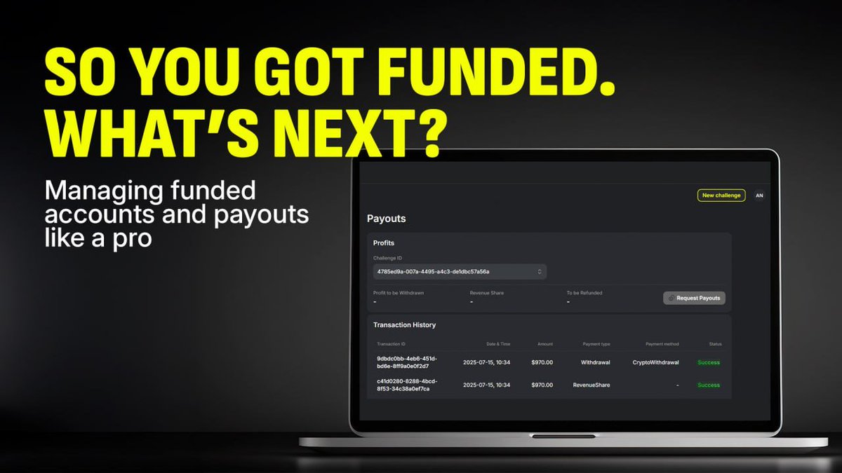 🎙 Live panel on X Spaces

So You Got Funded. What’s Next?

📅 July 31 at 16:00 CET

Learn how to:
✅ Manage your funded account
✅ Understand payouts
✅ Avoid common mistakes

Ask your questions live

🔗 x.com/i/spaces/1BdGY…

📌 Set a reminder and join us