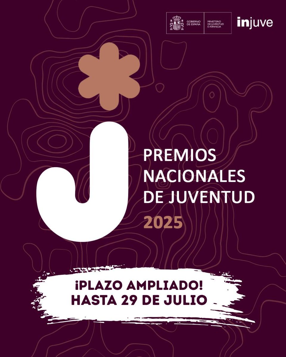 🙋🏻 ¡ÚLTIMO DÍA PARA PARTICIPAR! ⏰ Premios Nacionales de Juventud 2025. 🏆  

Un año más, buscamos apoyar y reconocer la labor de aquellas personas jóvenes que se dedican a intentar cambiar el mundo. Estos premios quieren visibilizar el esfuerzo y compromiso de jóvenes que, con