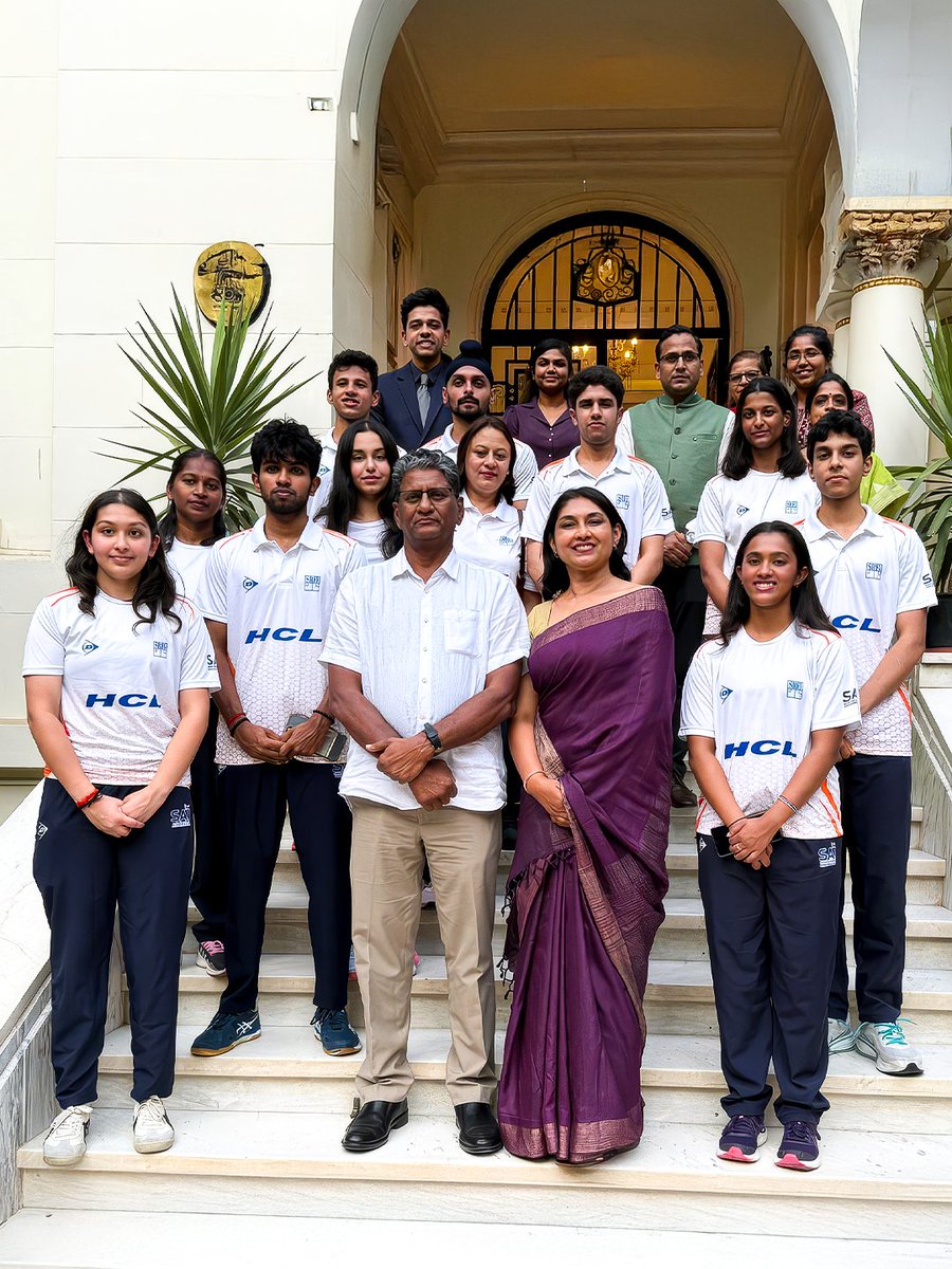 JSW Sports (@jswsports) on Twitter photo JSW Sports and #TeamIIS athlete <a href="/Anahat_Singh13/">Anahat Singh</a> and the Indian team were felicitated by the Indian High Commission in Egypt at a special dinner in Cairo. A celebration for Anahat’s bronze, India’s first in 15 years in Women’s Singles at the competition. ✨
#BetterEveryDay JSW Sports and #TeamIIS athlete <a href="/Anahat_Singh13/">Anahat Singh</a> and the Indian team were felicitated by the Indian High Commission in Egypt at a special dinner in Cairo. A celebration for Anahat’s bronze, India’s first in 15 years in Women’s Singles at the competition. ✨
#BetterEveryDay