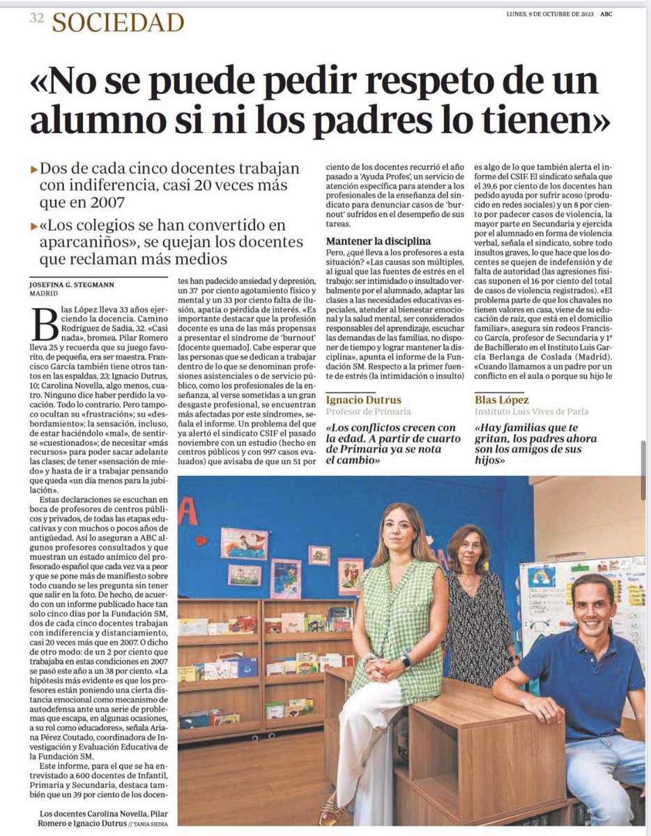 “Los conflictos crecen con la edad. A partir de cuarto de primaria ya se nota el cambio” <a href="/jgstegmann/">Josefina Giancaterino Stegmann</a> hace tiempo en abc.es/sociedad/puede…