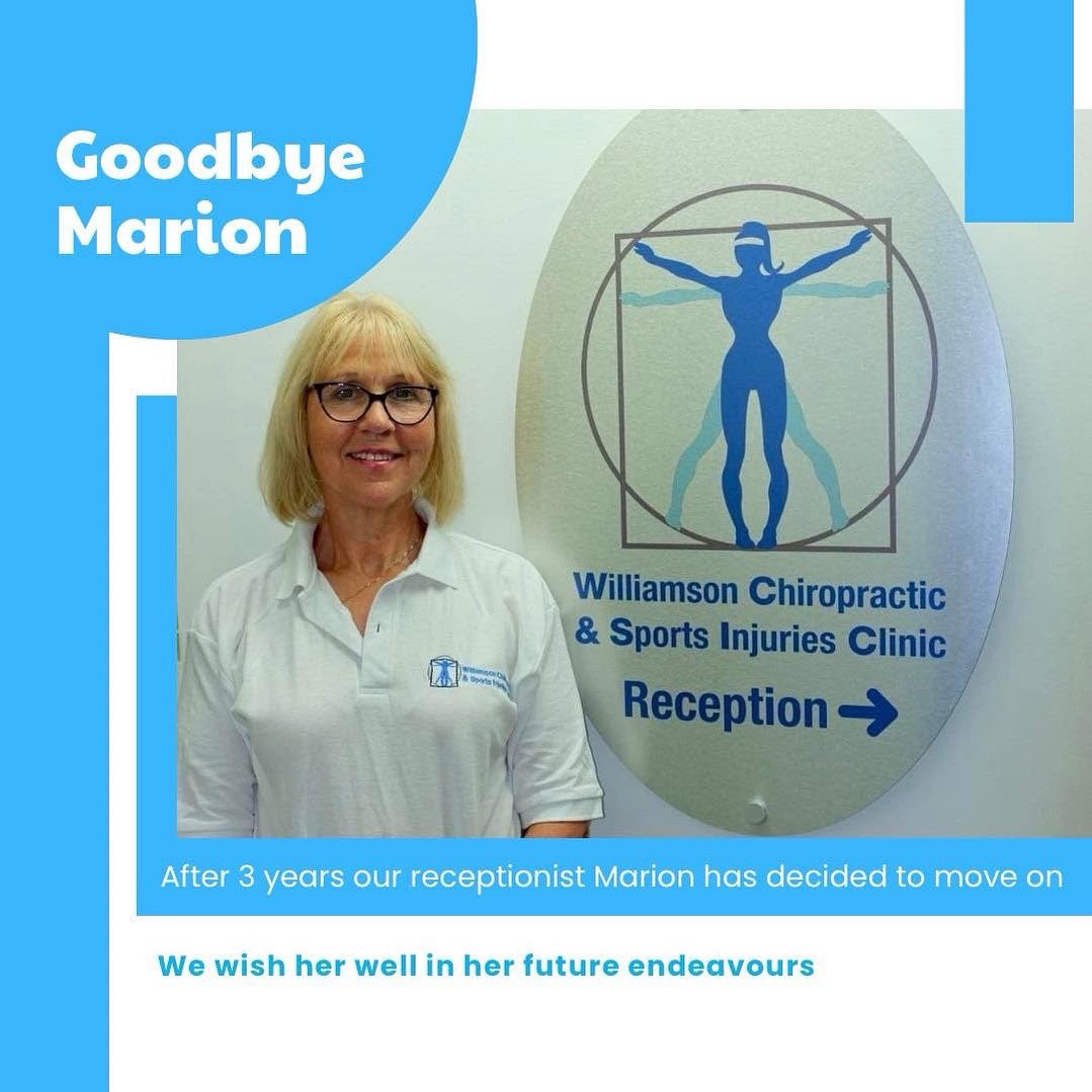 👋Today We Say Goodbye To Marion👋 
01869 249989
mail@williamsonchiropractic.co.uk