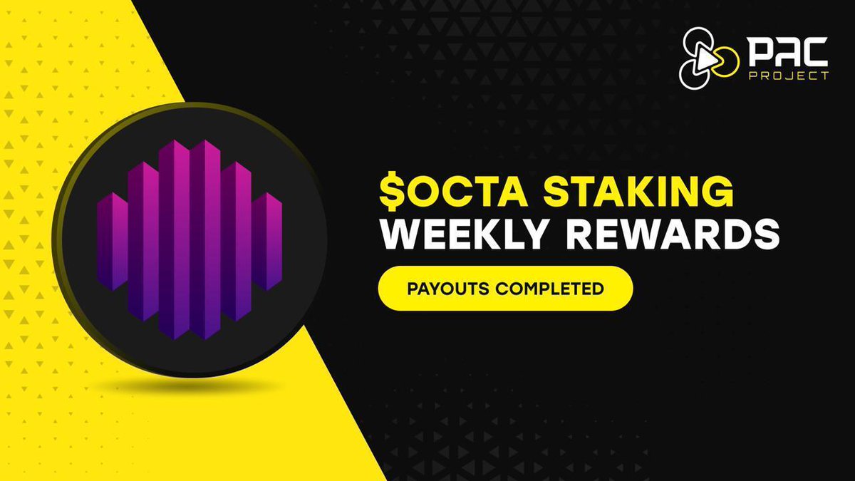 PAC (@token_pac) on Twitter photo ⭐️ #OCTA STAKING - WEEKLY PAYOUTS
🪙 All staking rewards have been successfully distributed.
🗓 Next payout: August, 5
⠒⠒⠒⠒⠒⠒⠒⠒⠒⠒⠒⠒⠒⠒⠒⠒⠒ ⭐️ #OCTA STAKING - WEEKLY PAYOUTS
🪙 All staking rewards have been successfully distributed.
🗓 Next payout: August, 5
⠒⠒⠒⠒⠒⠒⠒⠒⠒⠒⠒⠒⠒⠒⠒⠒⠒