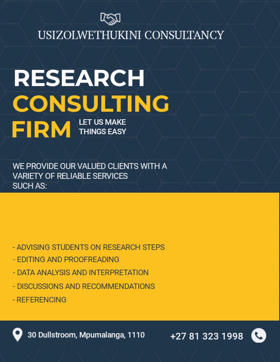 Dumisani Mokoena (@dukes_mokoena) on Twitter photo Have you collected data for your Honours, Masters or PhD?
Allow <a href="/UsizoLwethuKini/">Usizolwethukini Research Consultants</a> to transcribe, sort and analyse your data with precision🔍
Some of our General Analysis tools include:
🔷Nvivo, 📊SPSS, ✅Hyper RESEARCH, 📈STATAATLAS.ti & more!
#OurHelpToYou 🖥️📑
SAPS Malcolm X Have you collected data for your Honours, Masters or PhD?
Allow <a href="/UsizoLwethuKini/">Usizolwethukini Research Consultants</a> to transcribe, sort and analyse your data with precision🔍
Some of our General Analysis tools include:
🔷Nvivo, 📊SPSS, ✅Hyper RESEARCH, 📈STATAATLAS.ti & more!
#OurHelpToYou 🖥️📑
SAPS Malcolm X