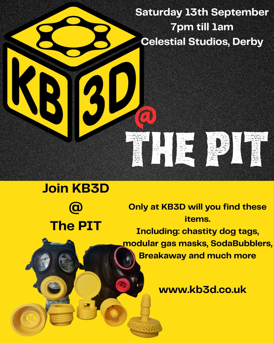 The Pit Events - 13th September (@thepitevents) on Twitter photo KB3D | <a href="/KinkyBiologist/">The KinkyBiologist 🔜 GBUK</a> 🧬
Breeding restraint with design—3D printed cages, modular gas masks, ID tags for owned flesh.
Gear that grips. Tags that claim.
Come see him at The Pit.
🔗 Built in the lab. Tested in the dark. KB3D | <a href="/KinkyBiologist/">The KinkyBiologist 🔜 GBUK</a> 🧬
Breeding restraint with design—3D printed cages, modular gas masks, ID tags for owned flesh.
Gear that grips. Tags that claim.
Come see him at The Pit.
🔗 Built in the lab. Tested in the dark.