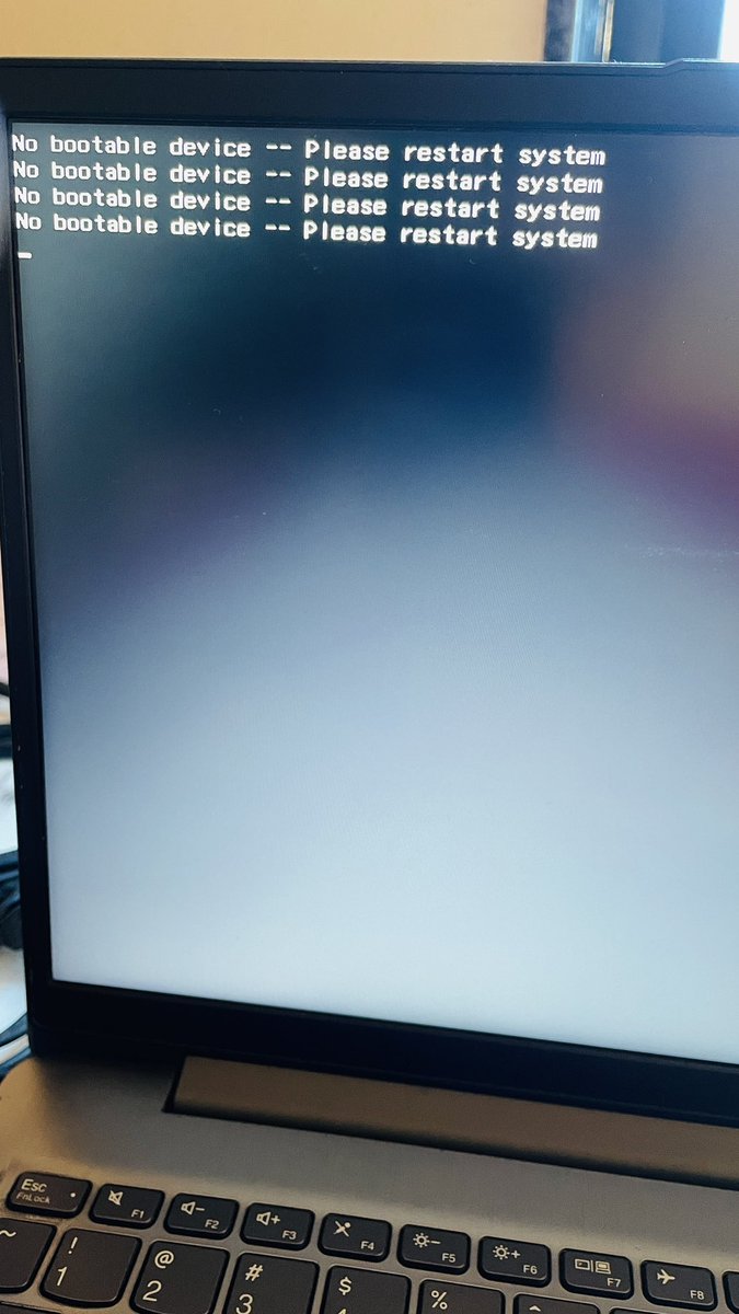 itsnaved11's tweet image. 🚨 It’s been 2 days my Lenovo laptop won’t boot, and I can’t do anything 😓
Every time I turn it on, I get this error:
Windows Boot Manager boot failed
Default Boot Device Missing or Boot Failed.
Insert Recovery Media and Hit any key
#TechHelp #Lenovo #WindowsIssue #100DaysOfCode