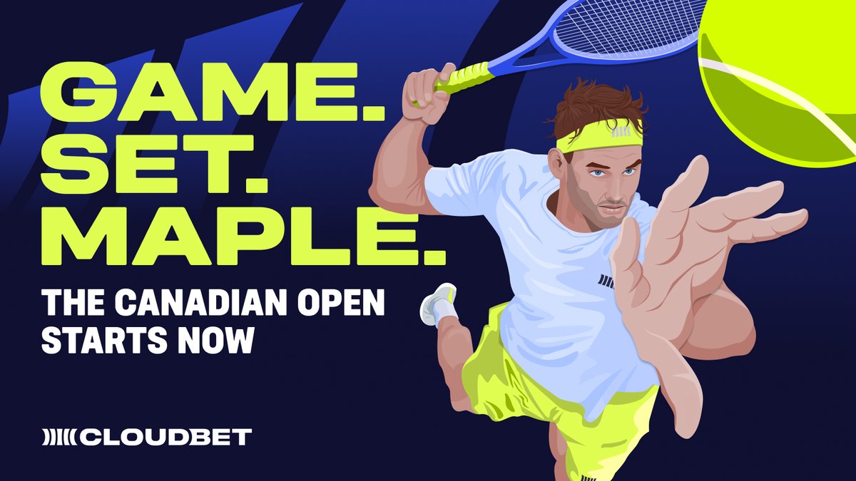 Cloudbet's tweet photo. The tennis world lands in Canada 🇨🇦 

New rivalries, familiar meltdowns, and betting edges all week.   

You ready? #NationalBankOpen https://t.co/M3t1EEBrtF