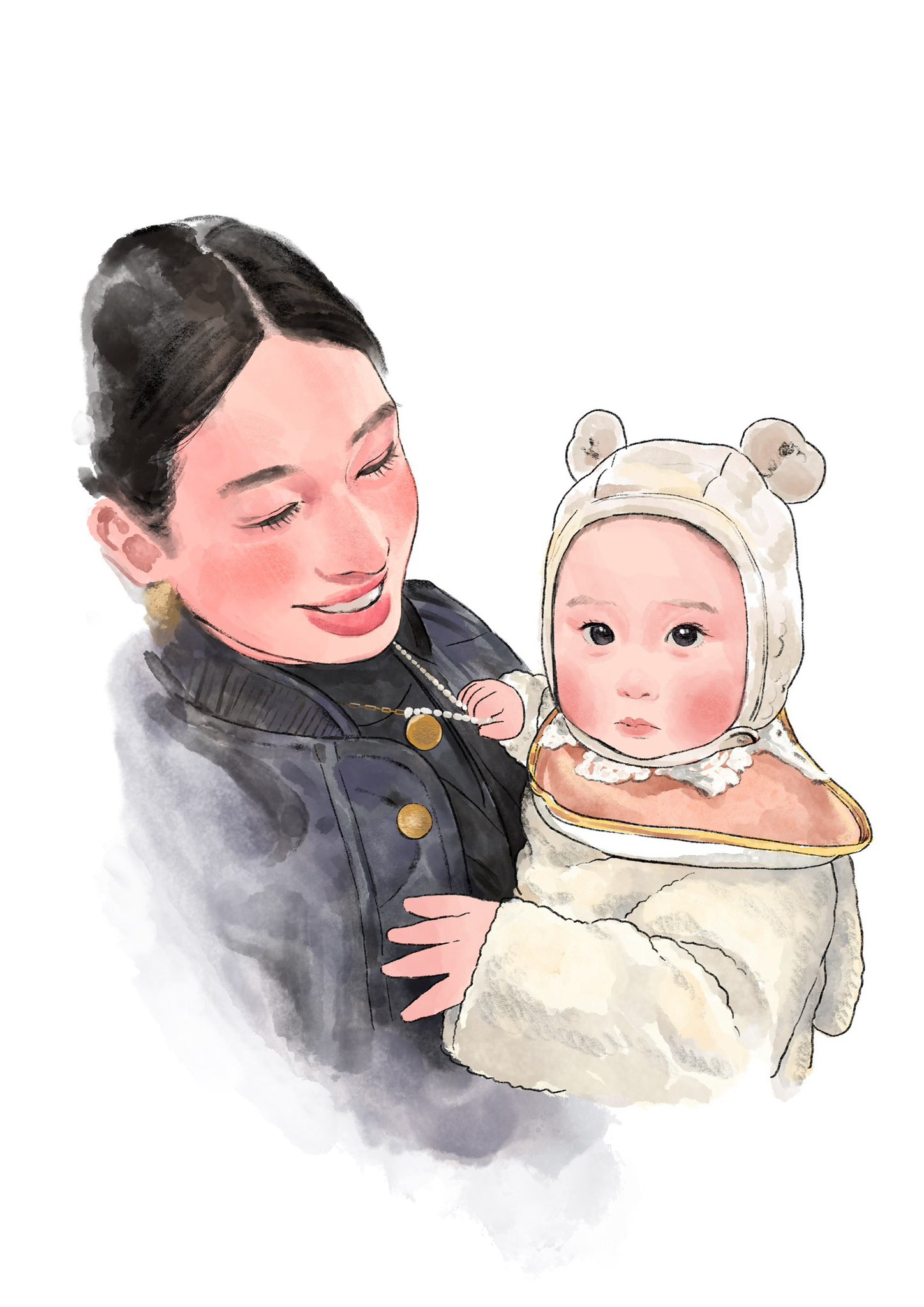 似顔絵まゆままページ 山麦まくら🐱 on X: 