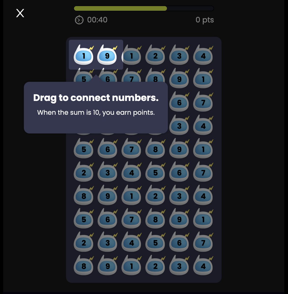🎮Warning: Highly Addictive Piggy Game Ahead⚠️
Once you start, you won’t be able to stop.

🎯 Just connect adjacent numbers to make 10!
Any combination, Any direction.

Make all the numbers disappear from the board to win.

Sounds simple? It’s not. It’s dangerously fun🐽

Think