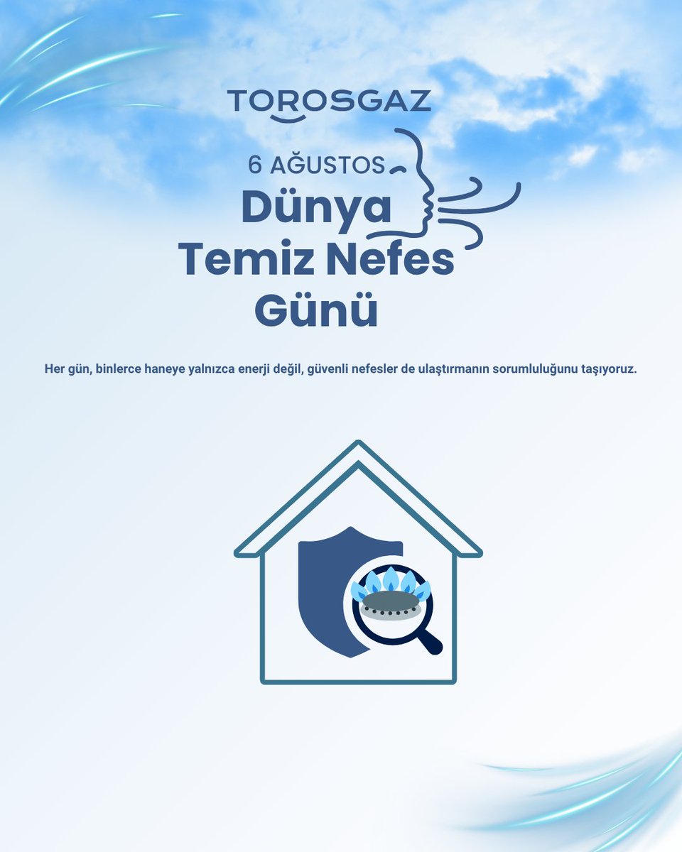 🌍 6 Ağustos Dünya Nefes Günü!
Torosgaz olarak güvenli tesisat ve bilinçli kullanım ile sağlıklı hava ve yaşanabilir bir gelecek için çalışıyoruz. 💙
#DünyaNefesGünü #Torosgaz