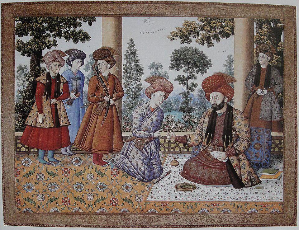 HistorylandHQ's tweet image. Portrait of a high-ranking government official. Safavid Iran, 1695 AD. [960x739]
