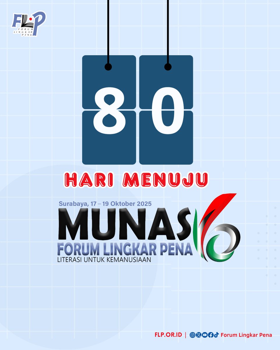 Delapan puluh hari lagi, para penulis dari seluruh Indonesia akan berkumpul, berdiskusi, dan merumuskan langkah besar untuk masa depan literasi Indonesia.
Sudah siap bertemu keluarga besar FLP untuk berbagi semangat, karya, dan cerita.
#munas6flp
#munasflp2025
#forumlingkarpena