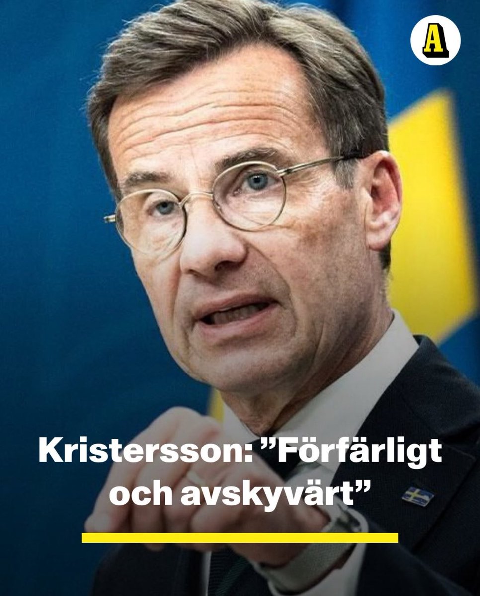 Vår käre statsminister har talat nu❗️<a href="/SwedishPM/">Ulf Kristersson</a>  11e minuten passerat. #GazaStarving