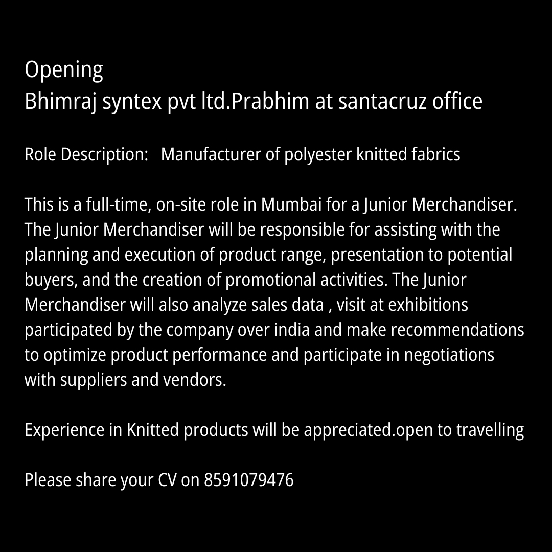 texappjobs's tweet image. #KnitwearJob
#TextileJobOpening