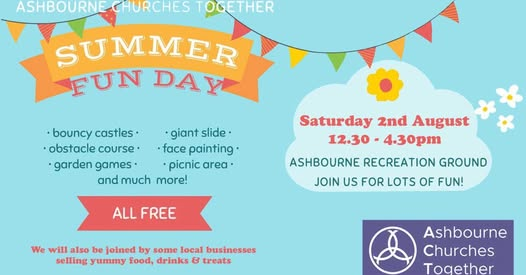 Ashbourne Churches Together are having a Summer Fun day this Saturday. #Ashbourne