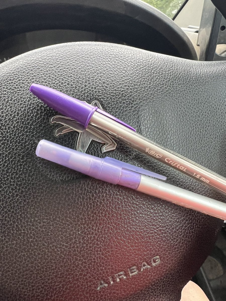 Samdeeoz's tweet photo. @scott_mills On my way to work. Who doesn’t use purple pens ?🤣💜🤷🏻‍♀️ https://t.co/rmeAv1ZZ7L