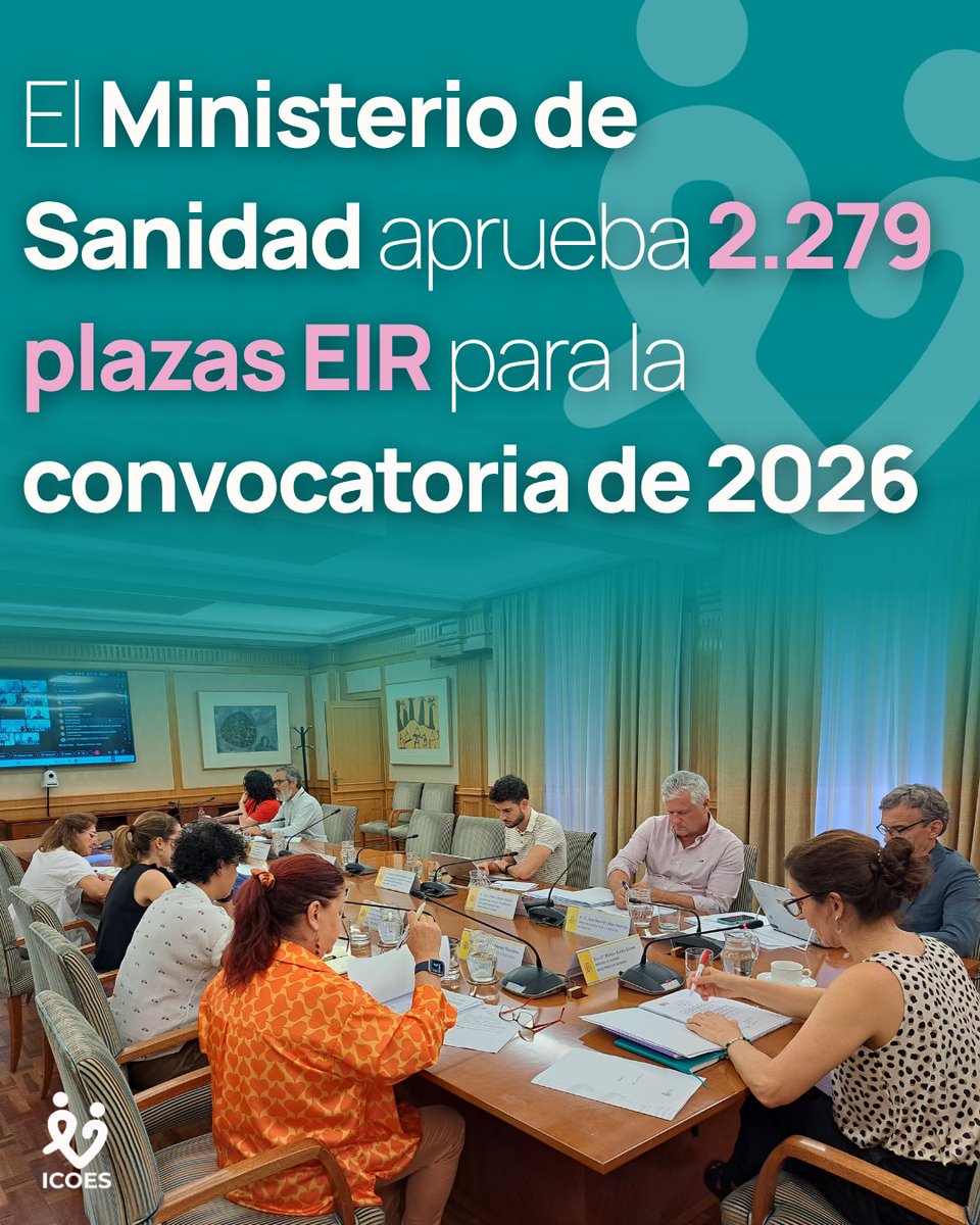 📢 Sanidad aprueba 2.279 plazas EIR para la convocatoria de 2026

🔎 LEER: ow.ly/M8eC50Wwvkf

 #EIR2026 #Sanidad #ConvocatoriaEIR #PlazasEIR #Boe #ICOES
🔗 <a href="/consejo_andaluz/">Consejo Andaluz de Enfermería</a> <a href="/sanidadgob/">Ministerio de Sanidad</a> <a href="/Asociacion_EIR/">Asociación EIR</a>