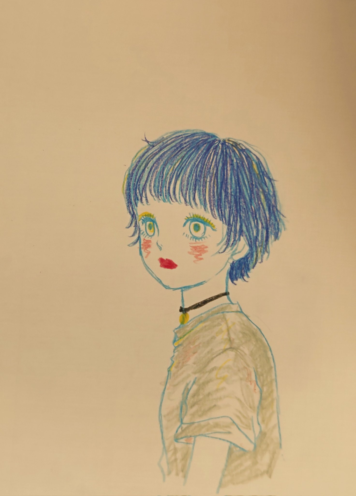 「oh my little girl」鉛筆画 鉛筆画描いてみた。と塗ってみた。 鉛筆画凄く難しい！って