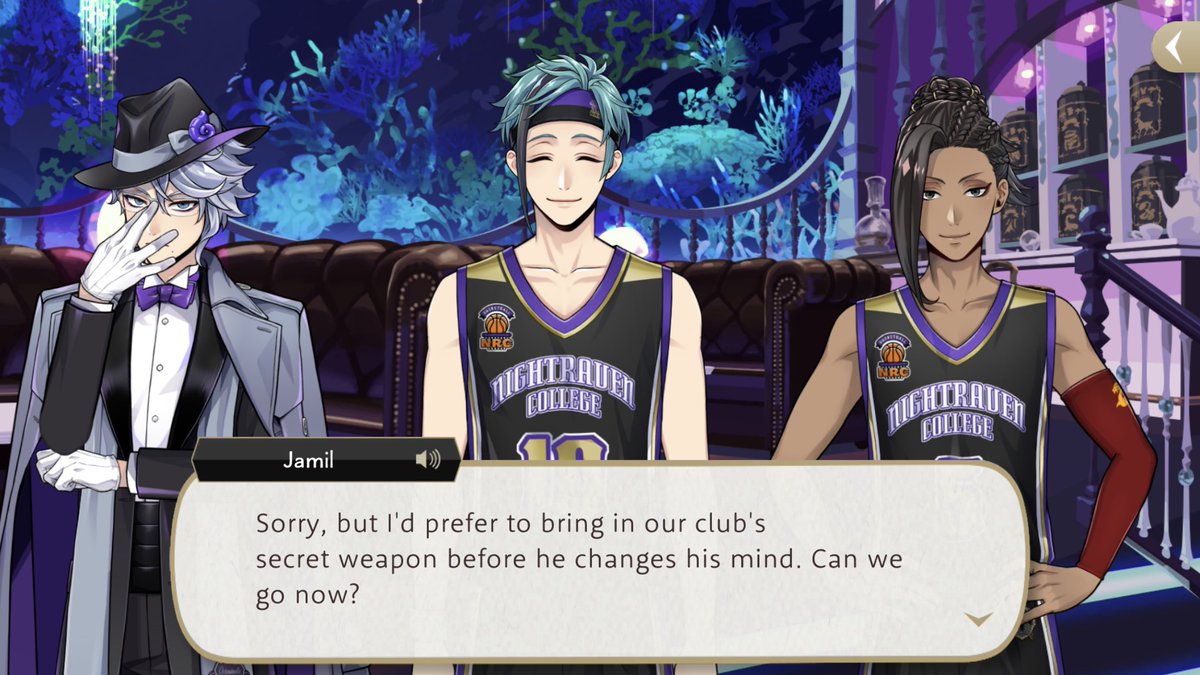 acesuuu's tweet image. Basketball Club and their ticking time bomb. 🤣 Just unleashing this eel upon their enemies. 🏀 💥
I like how both Jamil and Ace know not to dawdle too. 🤭 Ah, they’re so funny.