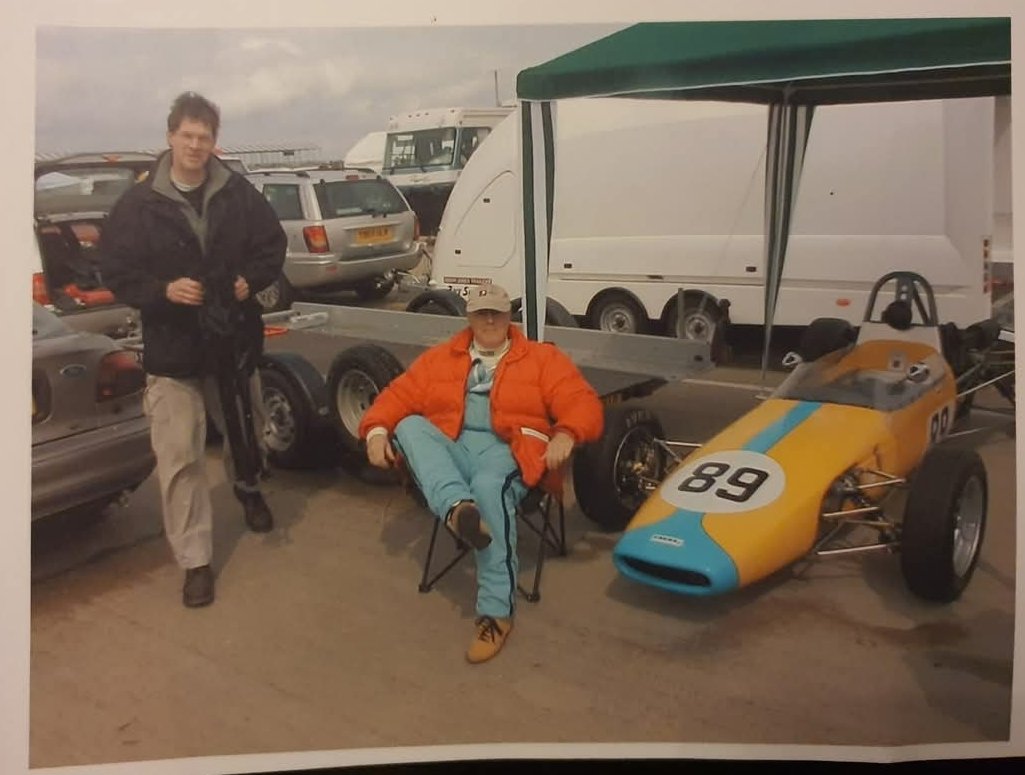 A photo from my first outing, Silverstone 2002. With me is Jonathan Hall, the guy who restored the car and ran me in Historic Formula Ford for 6 years.
hardyhallrestorations.co.uk.
