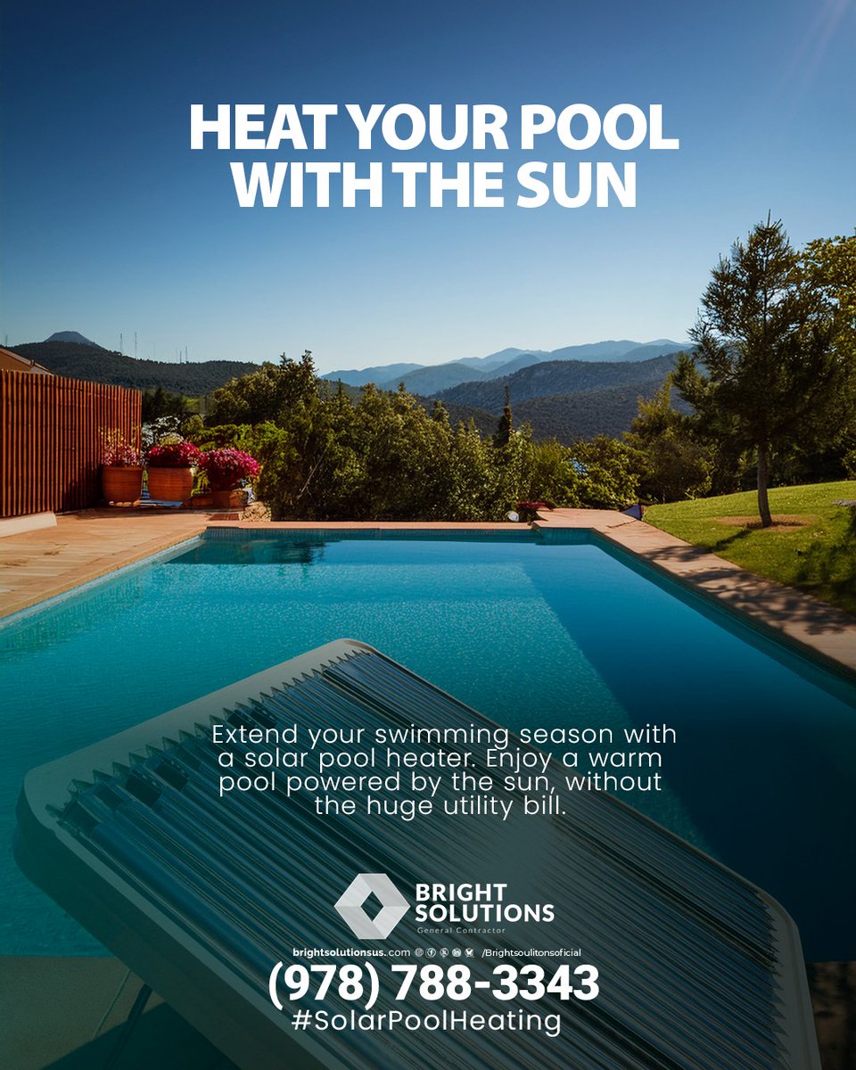 Bright_Soln's tweet image. 🏊‍♀️ Heat your pool with the sun
 Extend your swimming season with a solar pool heater. Enjoy a warm pool powered by the sun, without the huge utility bill. 
 #SolarPoolHeating