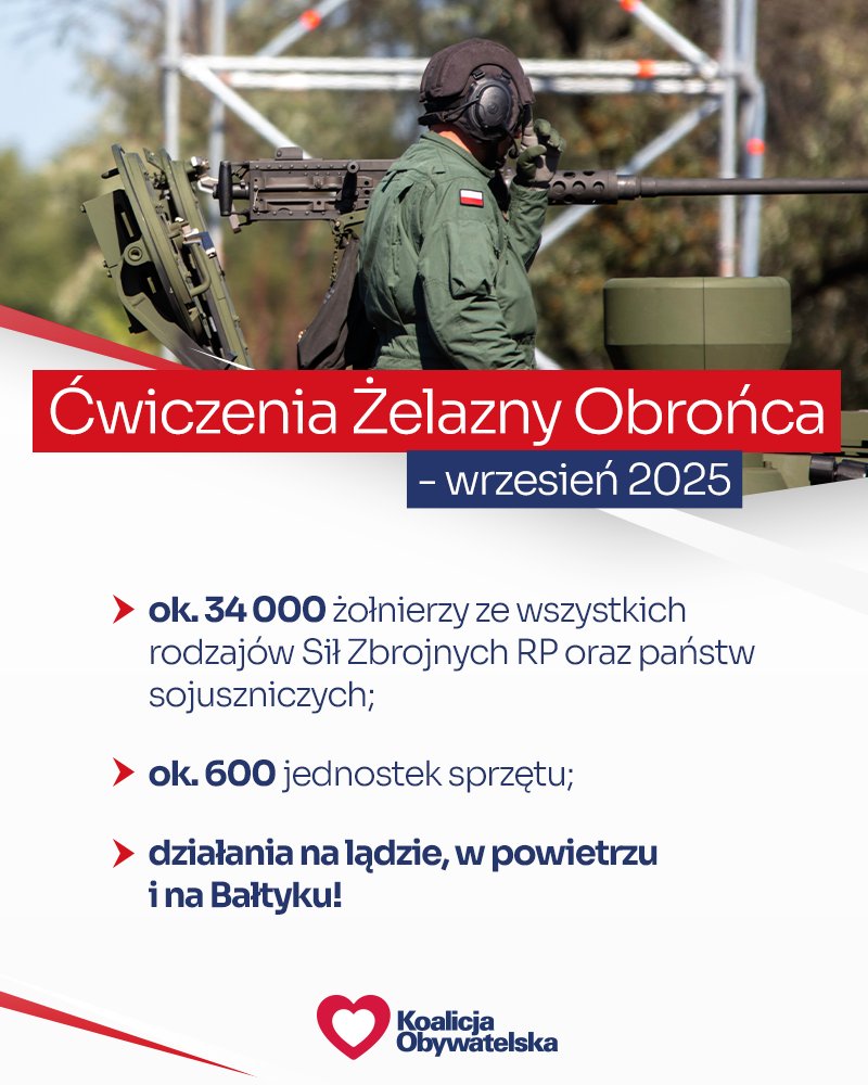 🛡️Ćwiczenia wojskowe Żelazny Obrońca już we wrześniu 👇