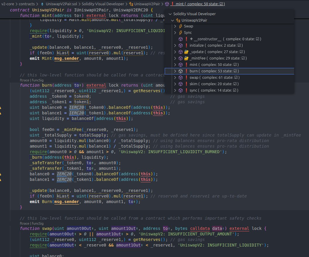 0xJacopod (@jacolansac) on Twitter photo I wish I had known this audit hack earlier:
Type `ctrl + shift + <` in VScode to jump between function declarations. It also tells you if it is a view/internal/public/pure function with a small icon.
Note: it requires the Solidity Visual Developer extension by <a href="/ConsensysAudits/">Consensys Diligence</a>, I wish I had known this audit hack earlier:
Type `ctrl + shift + <` in VScode to jump between function declarations. It also tells you if it is a view/internal/public/pure function with a small icon.
Note: it requires the Solidity Visual Developer extension by <a href="/ConsensysAudits/">Consensys Diligence</a>,